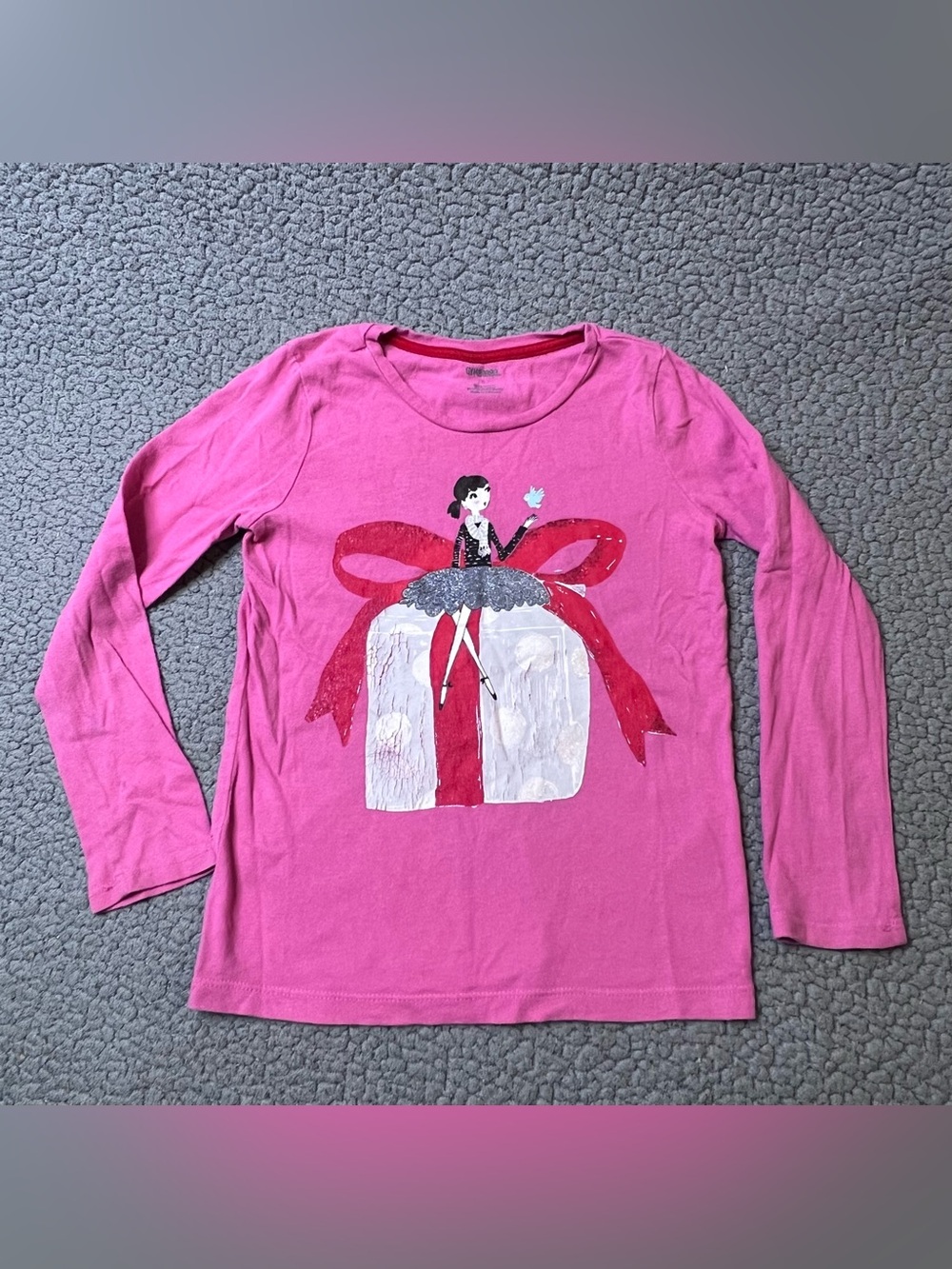 Gymboree Long Sleeve Shirt Little Girls Size 5 Pink Graphic Print